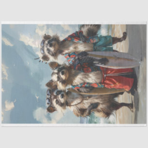 Surfing Skunks on the Beach Decoupage Tissue Paper