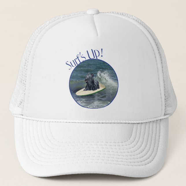 Surfing Skye Terrier Trucker Hat (Front)