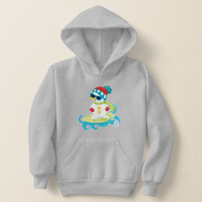 Surfing Snowman Hoodie (Laydown)