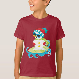 Surfing Snowman Tee