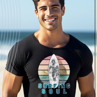 Surfing Soul Retro Surfer Design T-Shirt