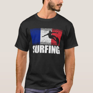 Surfing sports France flag French surfers T-Shirt