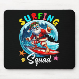 Surfing Squad Christmas In July Santa Hawaiian Fun Mouse Pad
