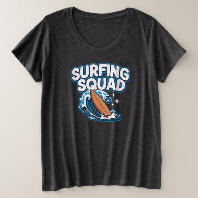 Surfing Squad Plus Size T-Shirt (Design Front)
