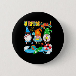 Surfing Squad Three Gnomes Hawaiian Surfing Summer 6 Cm Round Badge
