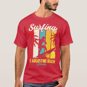 Surfing St Augustine Beach Florida T-Shirt
