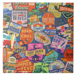 Surfing Stickers Tile