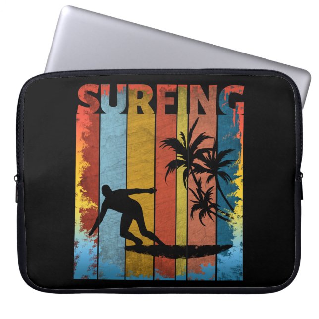 SURFING SUMMER BEACH SURFER LAPTOP SLEEVE (Front)