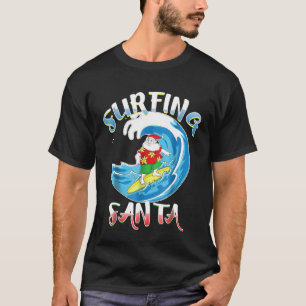 Surfing Summer Santa Shirt Christmas Hawaiian Surf