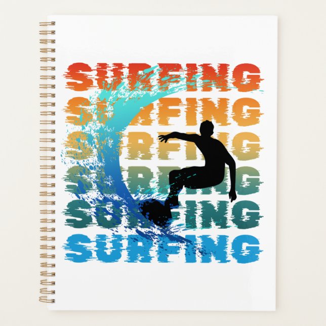 surfing summer surfer beach surf ocean planner (Front)