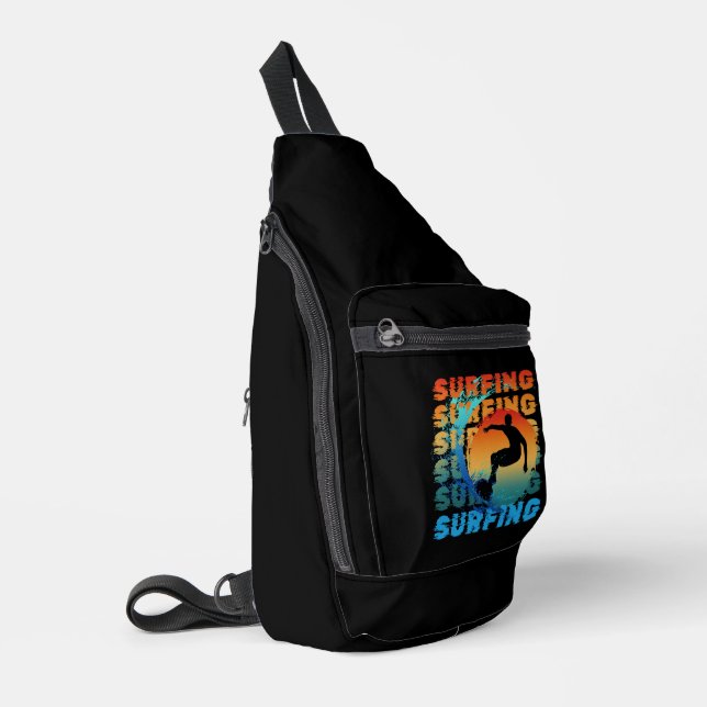 surfing summer surfer beach surf ocean sling bag (Left Corner)