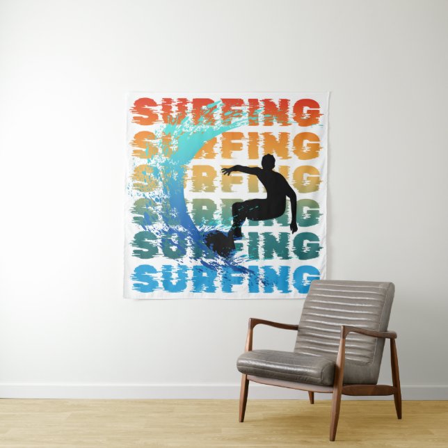surfing summer surfer beach surf ocean tapestry (In Situ)