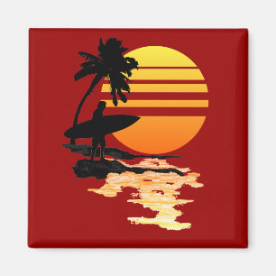 Surfing Sunrise Magnet
