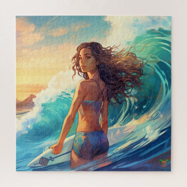 Surfing Sunset  Jigsaw Puzzle (Vertical)