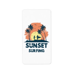 Surfing -Sunset Surfing Label