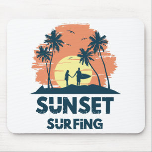 Surfing -Sunset Surfing Mouse Pad