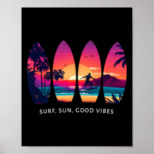 Surfing Surf Board Beach Surfer Gift Vintage _1 Poster