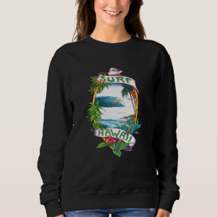 Surfing Surf Hawaii Vintage Retro Throwback Maui S Sweatshirt
