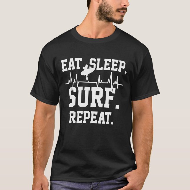 Surfing Surf Heartbeat T-Shirt (Front)