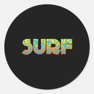 Surfing Surfboard Classic Round Sticker