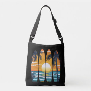 Surfing Surfboards Sunset Crossbody Bag
