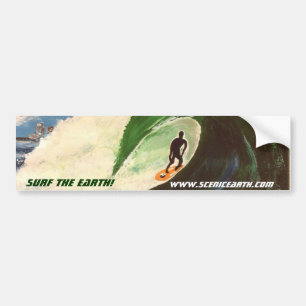 Surfing Surfer Ocean Tube Ride Car Sticker Art