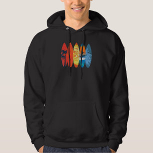 Surfing Surfer Palm Tree Surfboard Sunset Wave 1 Hoodie