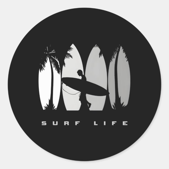 Surfing Surfer Surf Classic Round Sticker (Front)