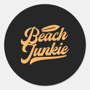 Surfing Surfer Surfboard Beach Junkie Surf Summer Classic Round Sticker