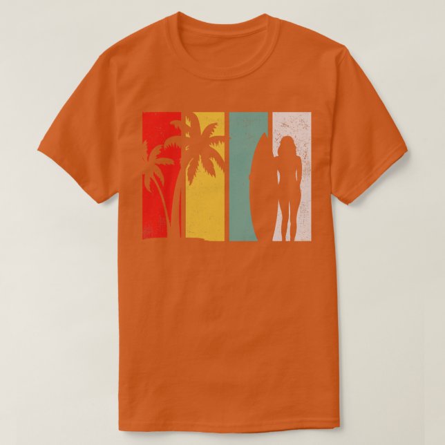 Surfing surfer surfboard retro T-Shirt (Design Front)
