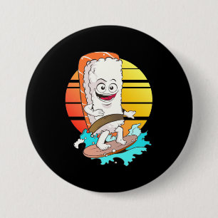 Surfing Sushi 7.5 Cm Round Badge