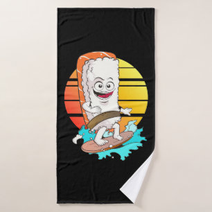 Surfing Sushi Bath Towel