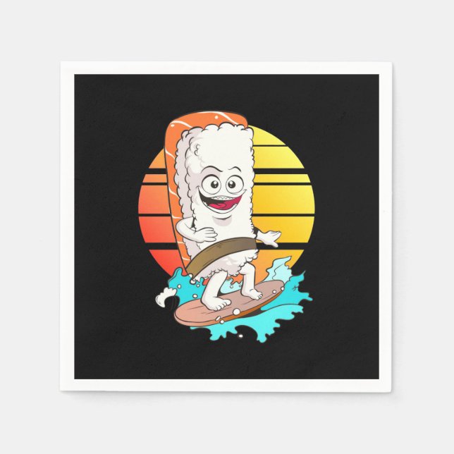 Surfing Sushi Napkin (Front)