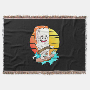 Surfing Sushi Throw Blanket