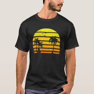 Surfing Tee Vintage Sunset Vacay Mode Palm