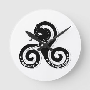 Surfing the Breton Wave (Man version) Round Clock