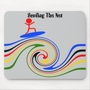 Surfing the internet mouse pad