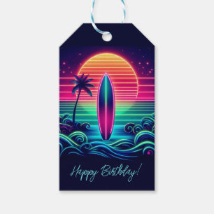  Surfing the Neon Sunset- Gift Tags