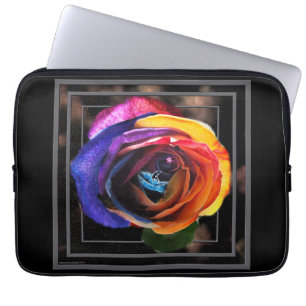 Surfing the Rainbow Rose Laptop Sleeve