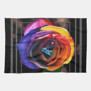 Surfing the Rainbow Rose Tea Towel