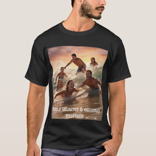 Surfing the Waves of Joy Mens Tshirt (Front)