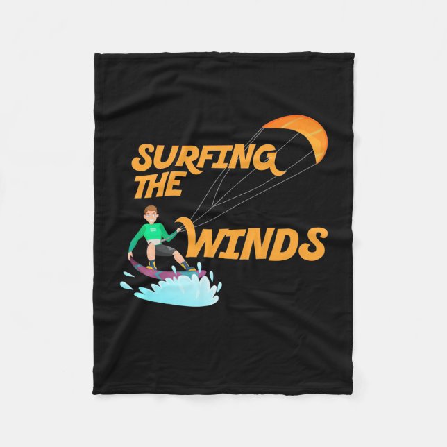 Surfing The Winds Fleece Blanket (Front)