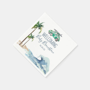Surfing Theme Baby Shower Invitation Beach Baby Napkin