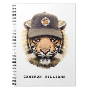 Surfing Tiger Add Your Name Notebook