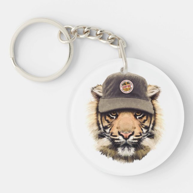 Surfing Tiger Key Ring (Front)