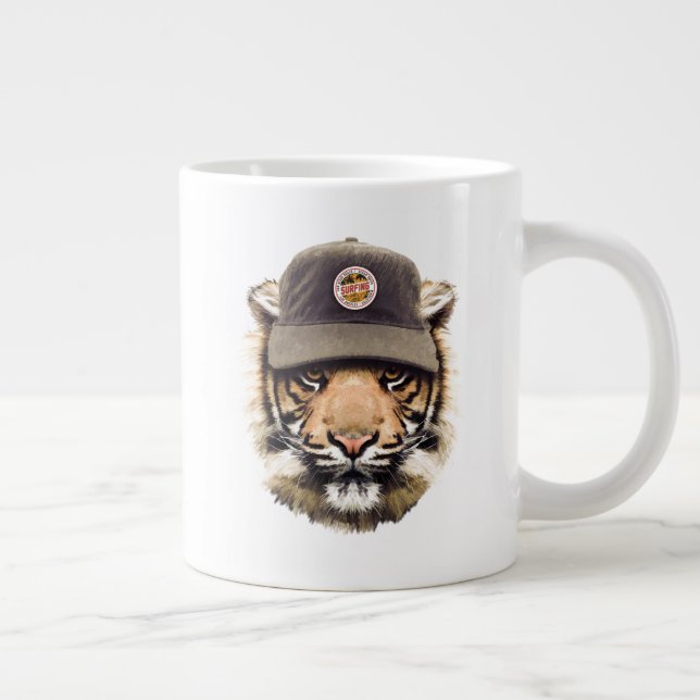 Surfing Tiger Large Coffee Mug (Right)