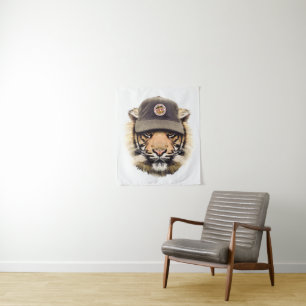 Surfing Tiger Tapestry