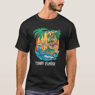 Surfing Tiki Man Tampa Florida Beach Vacation Trip T-Shirt