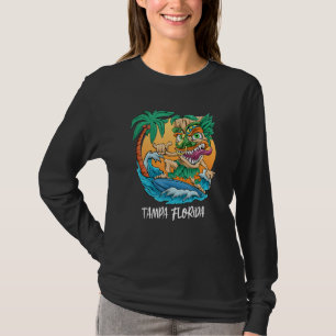 Surfing Tiki Man Tampa Florida Beach Vacation Trip T-Shirt