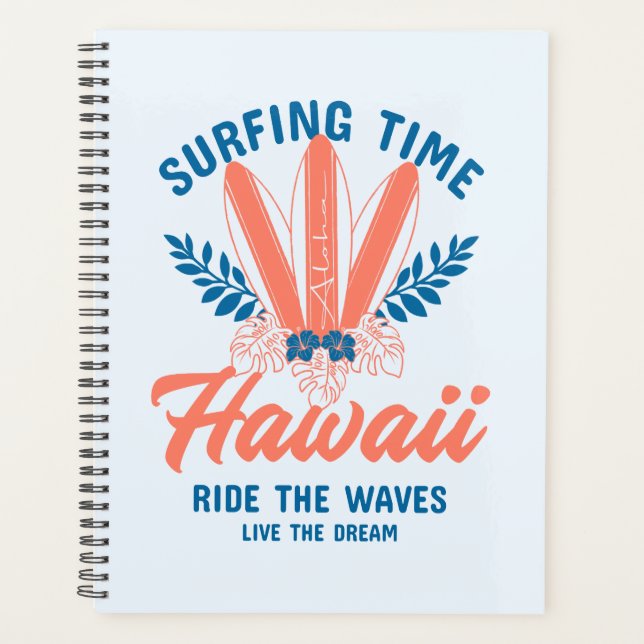 Surfing Time Hawaii Ride the Waves Planner (Front)